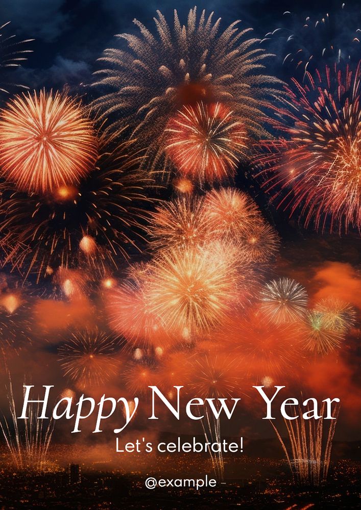 Happy new year poster template