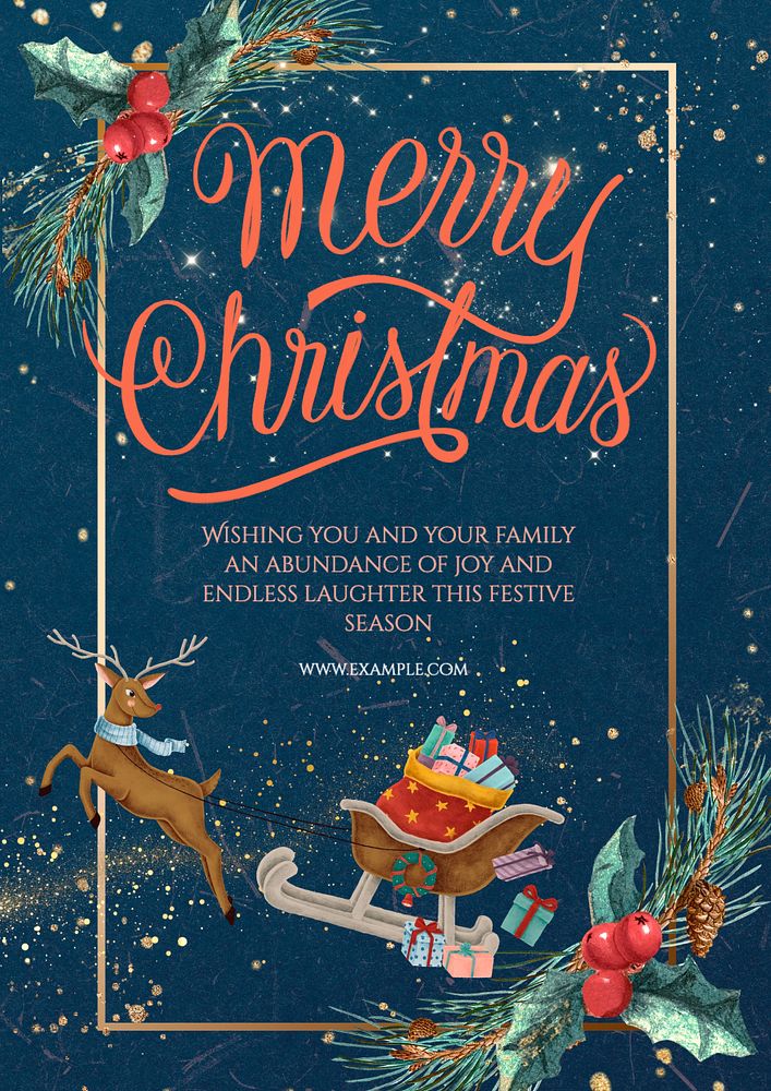 Merry Christmas poster template