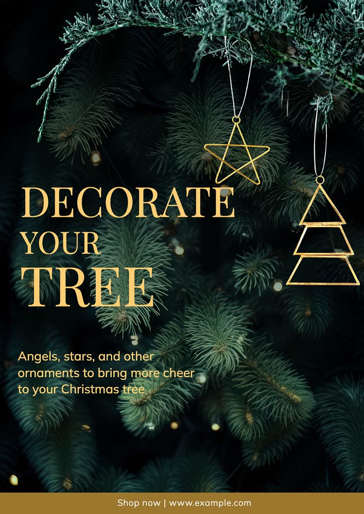 Christmas tree decoration poster template