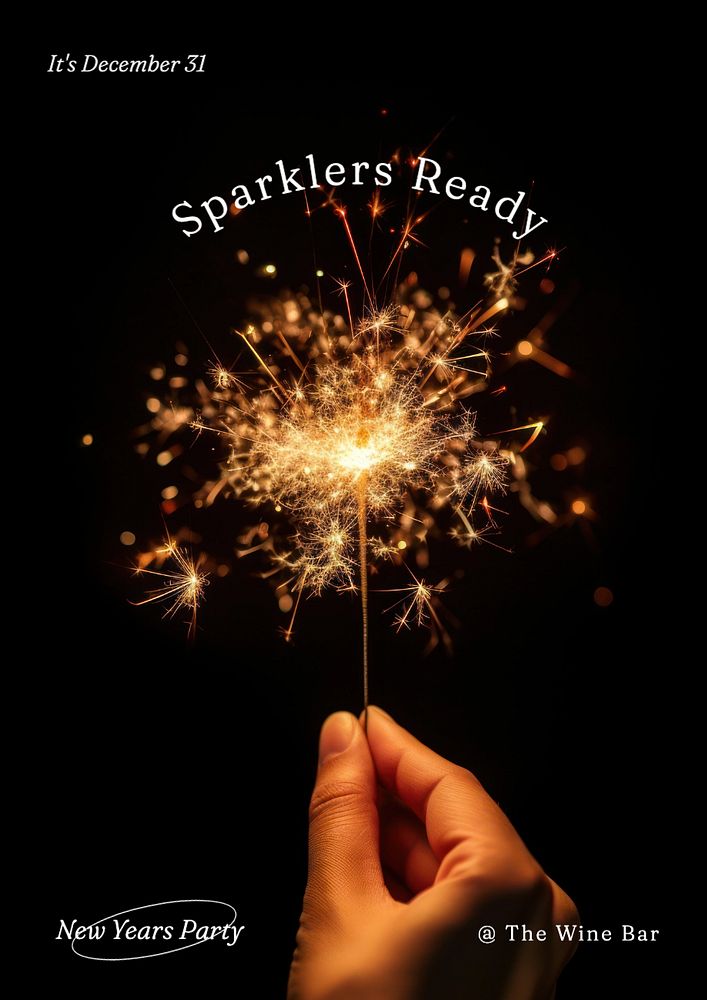 New year sparklers poster template