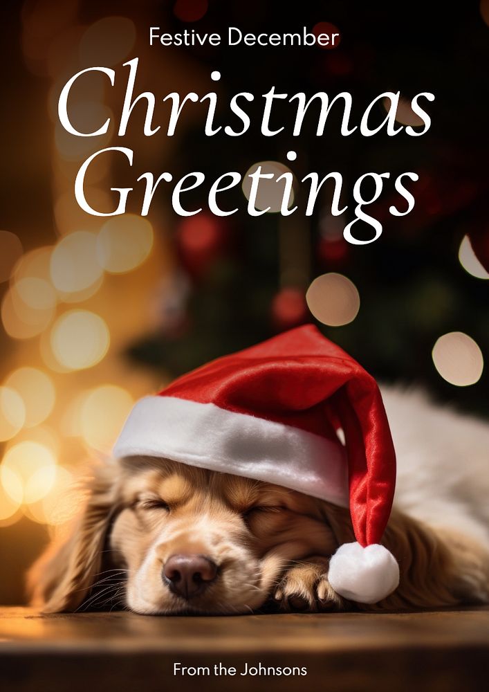 Christmas greetings poster template