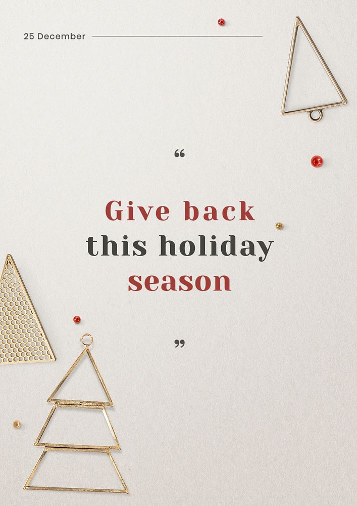 Holiday season donation poster template