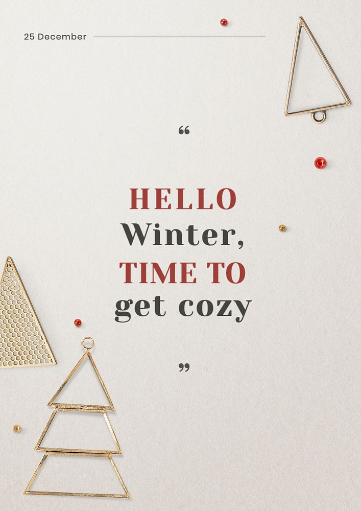 Hello winter poster template