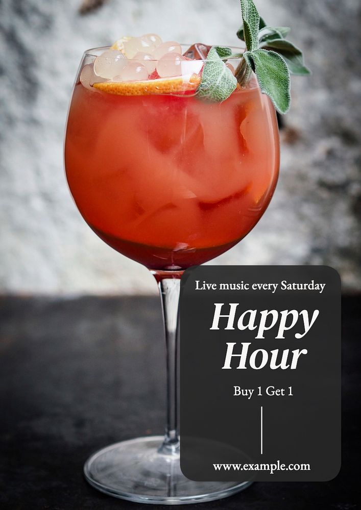 Happy hour poster template