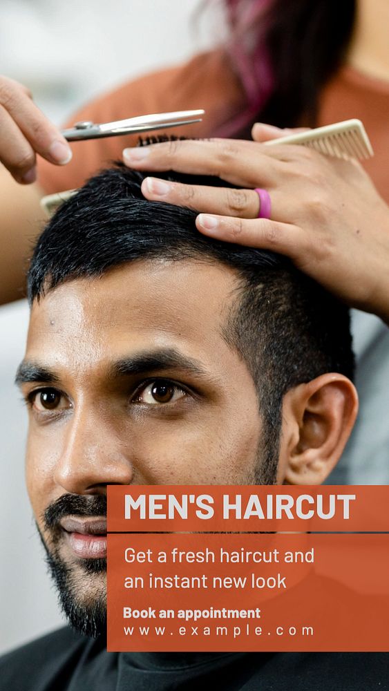 Men's haircut Instagram story template