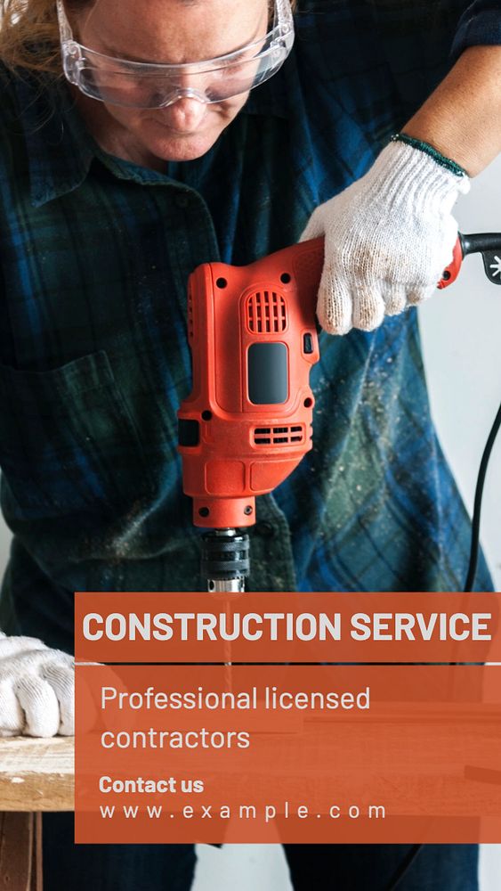 Construction services Instagram story template