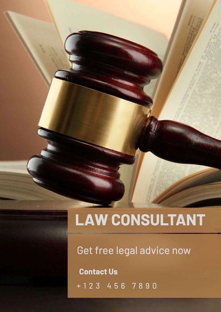 Law consultant poster template