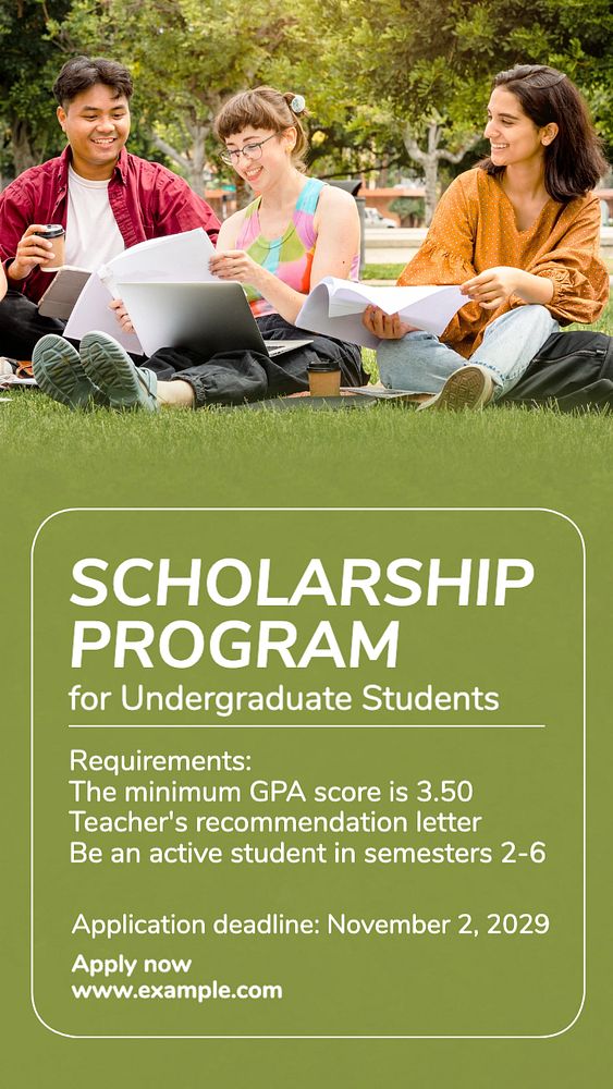 Scholarship program Instagram story template