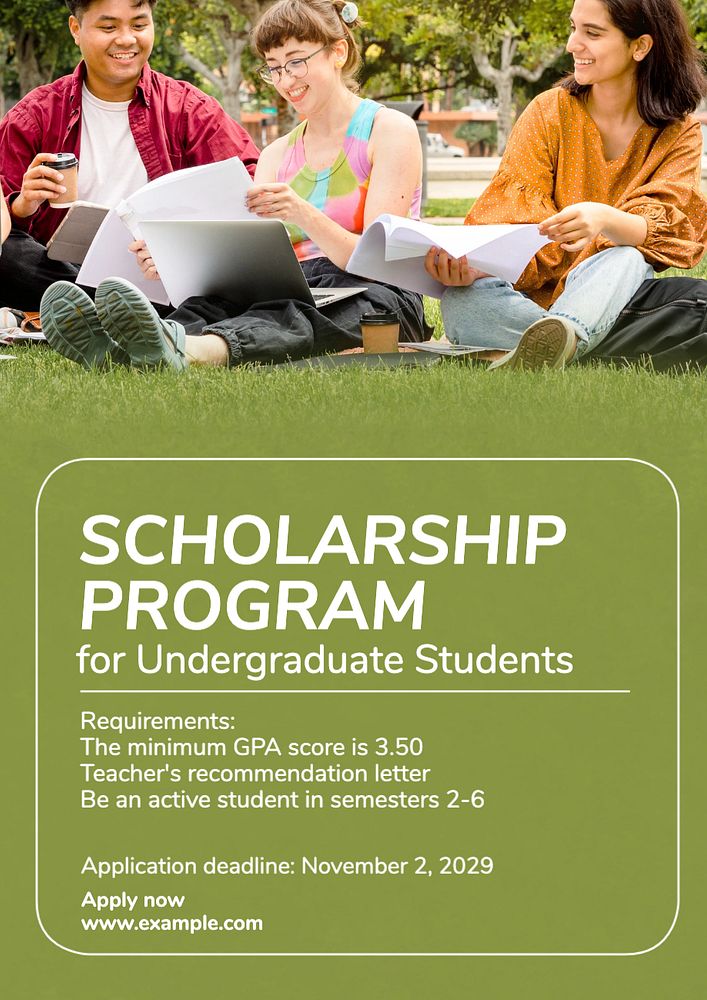 Scholarship program poster template