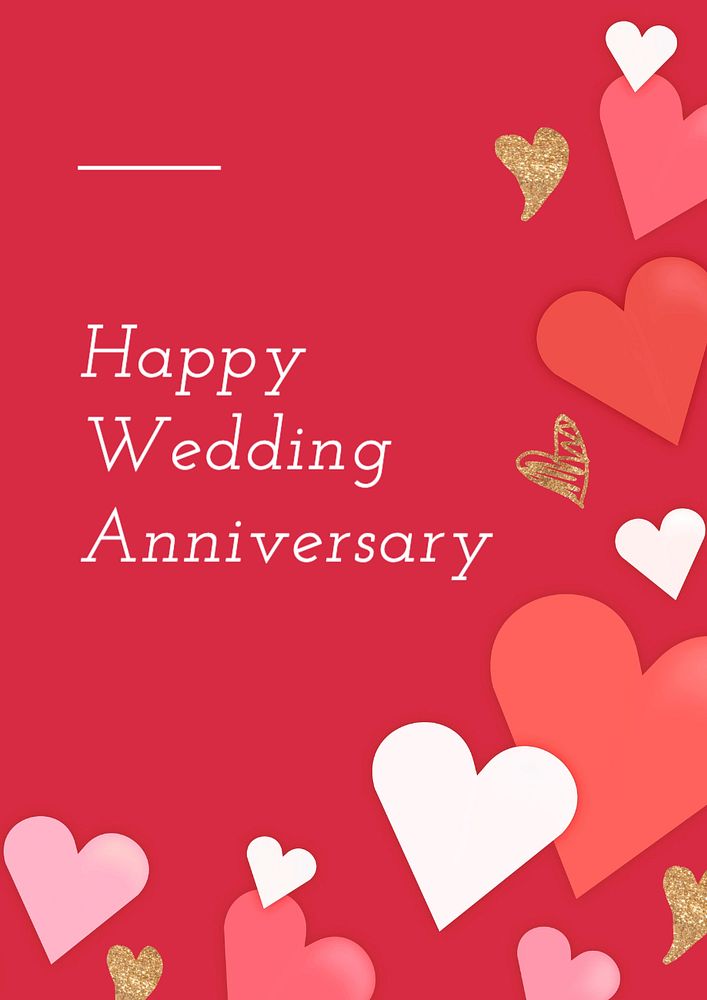 Happy wedding anniversary poster template