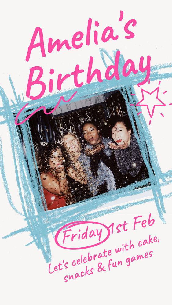 Birthday party Instagram story template