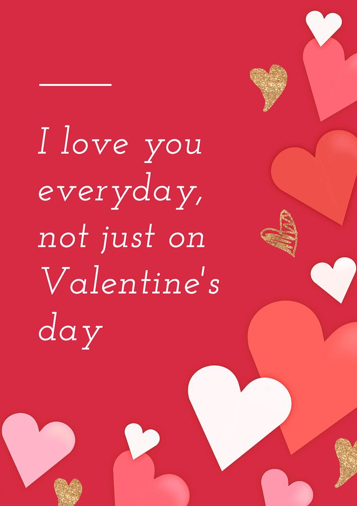 Valentine quote poster template