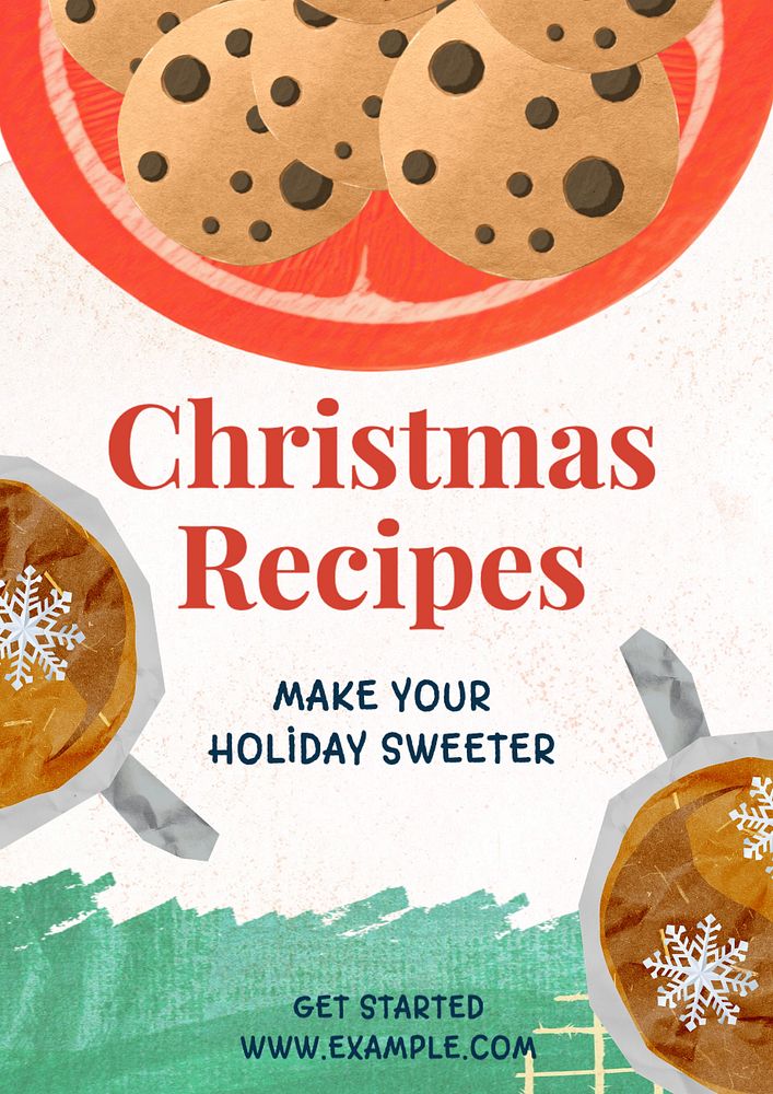 Christmas recipe poster template