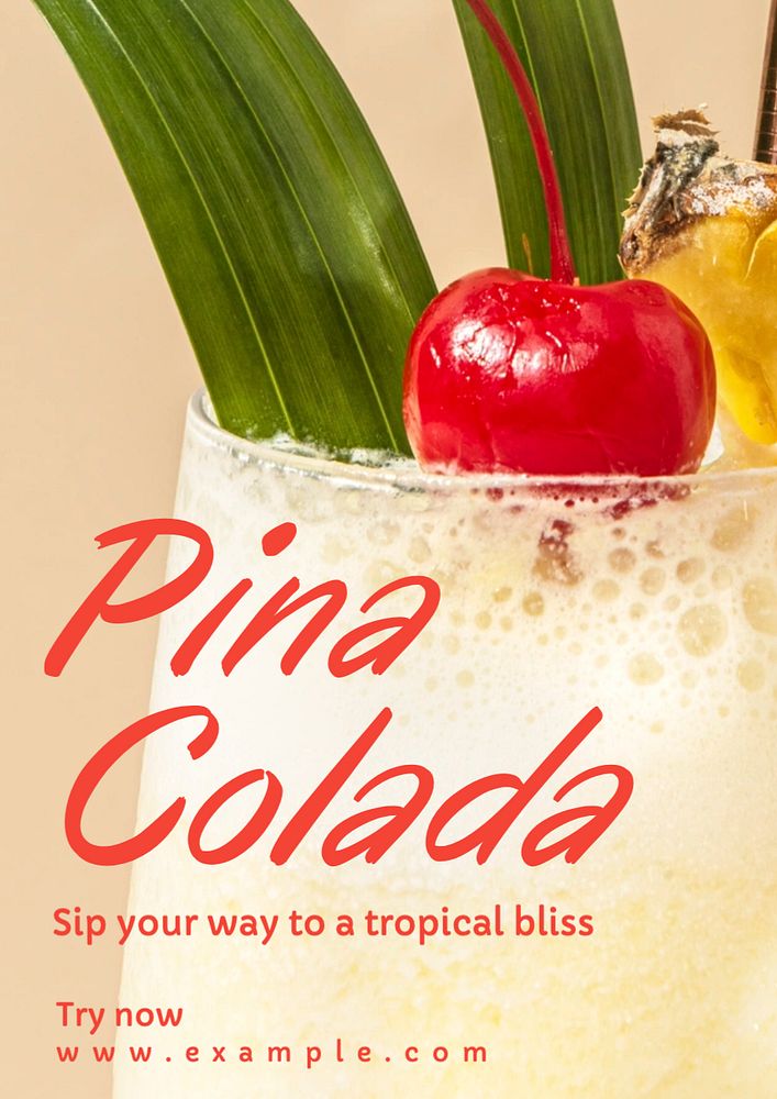 Pina colada poster template