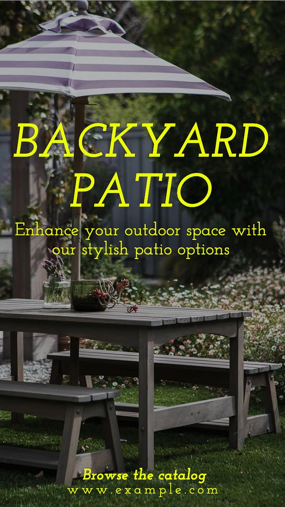 Backyard patio Instagram story template