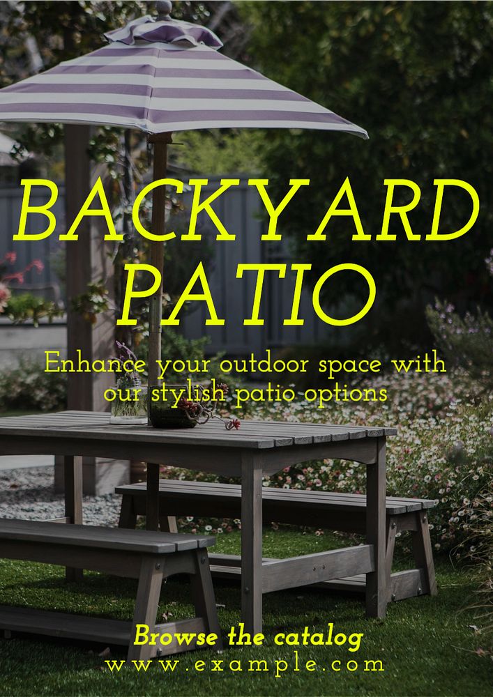 Backyard patio poster template