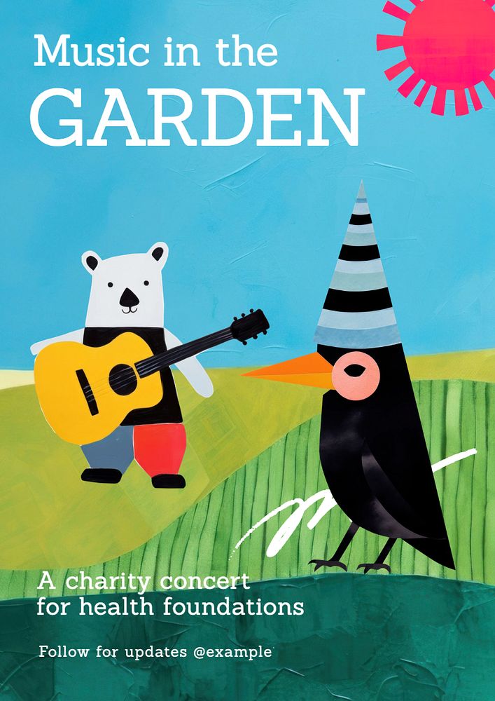 Garden music poster template