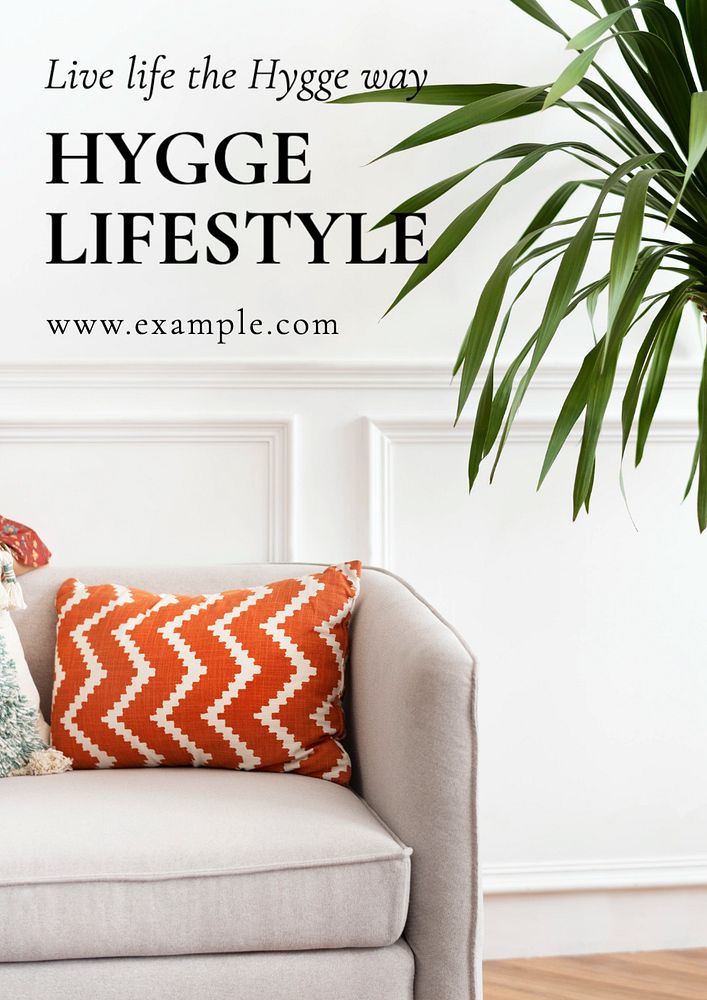 Hygge lifestyle poster template