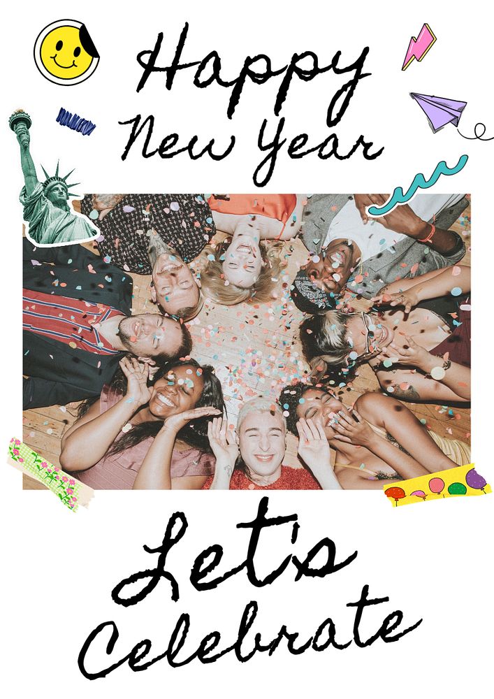 Happy new year poster template