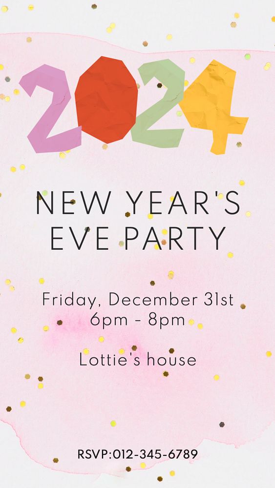 NYE party Instagram story template