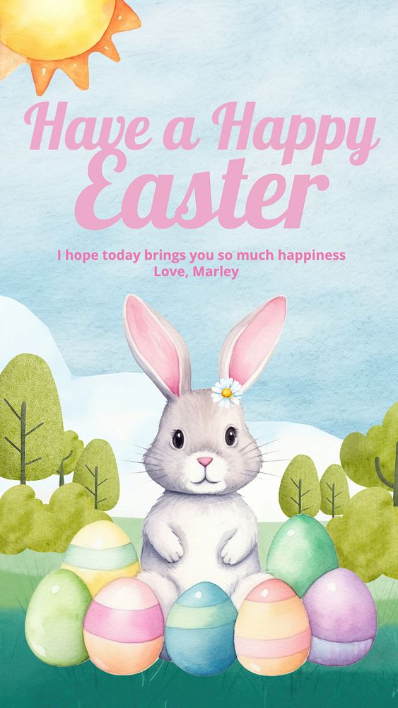 Happy Easter Instagram story template