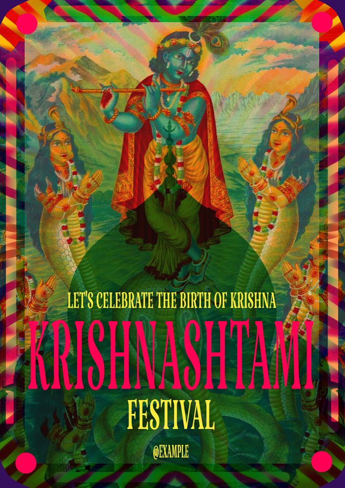 Krishnashtami festival Facebook poster template