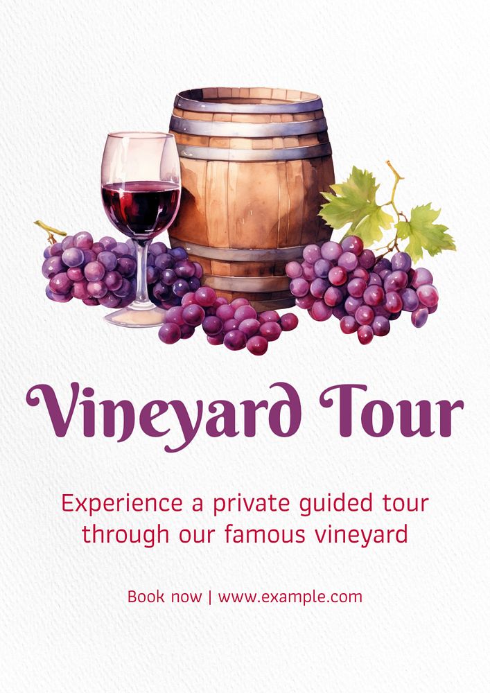 Vineyard tour poster template