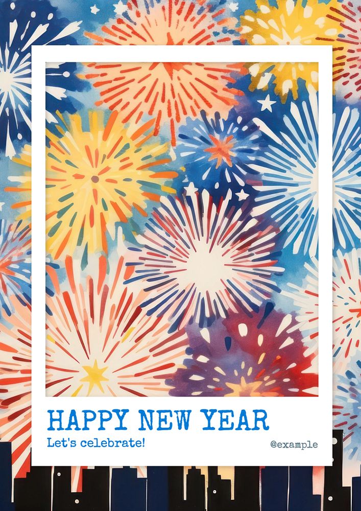 Happy new year poster template