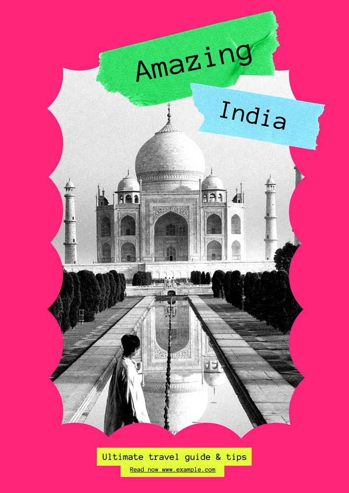 India travel poster template