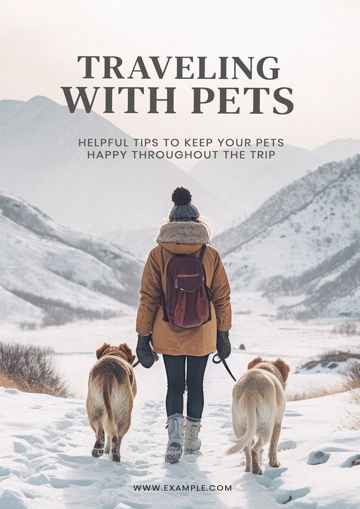 Travel with pets poster template