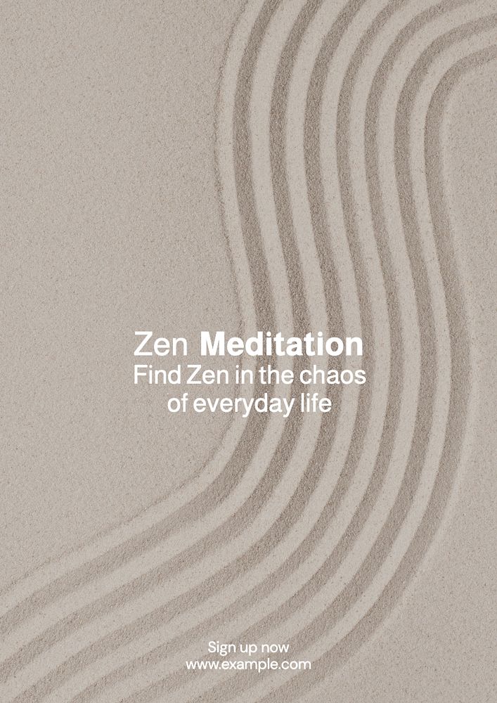 Zen meditation poster template