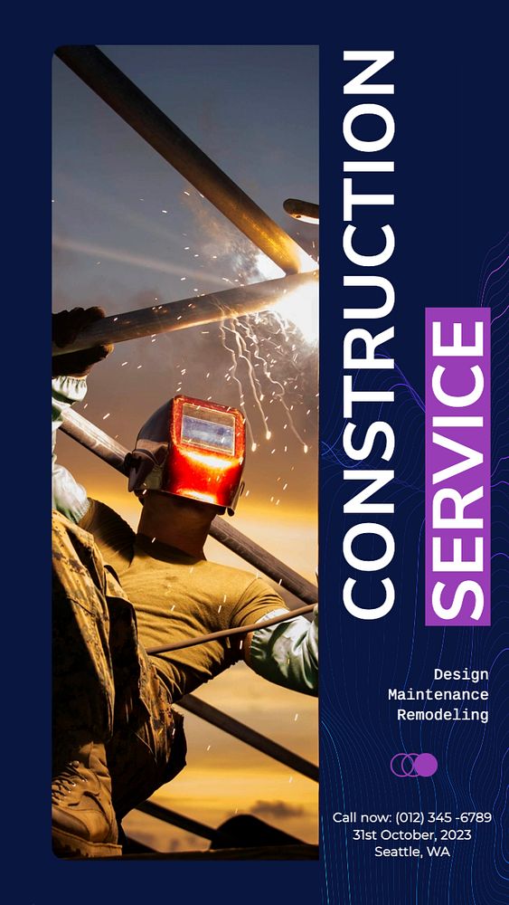 Construction service Instagram story template