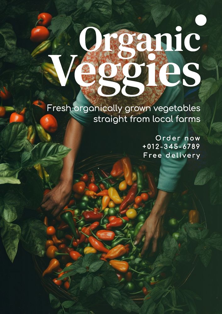 Organic veggies poster template