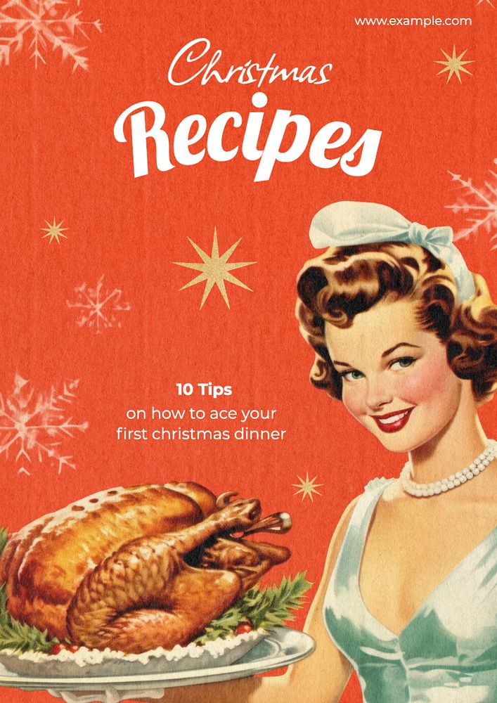 Christmas recipes poster template