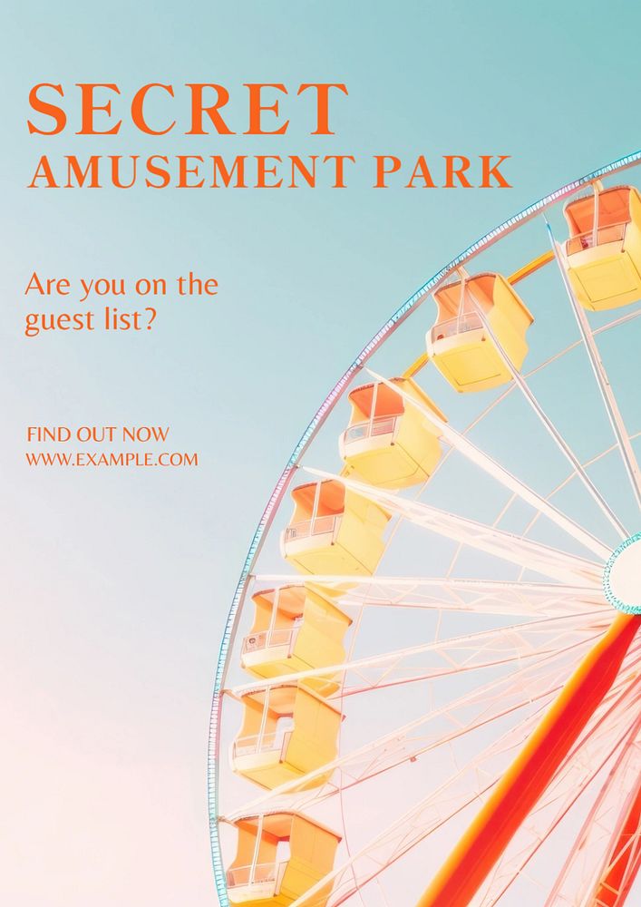 Amusement park poster template