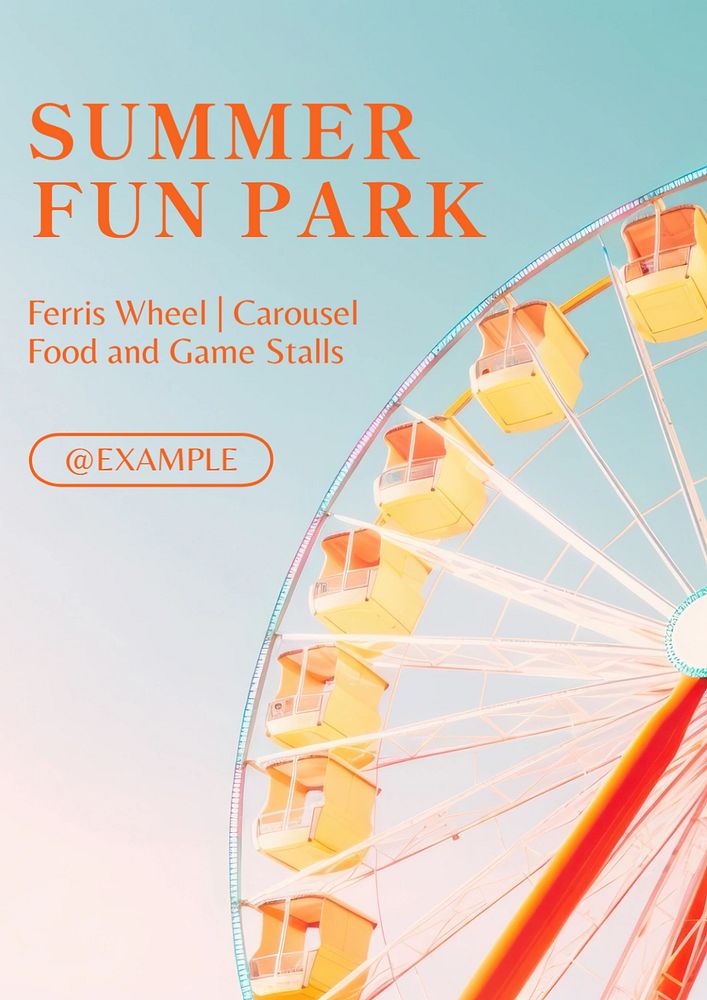 Summer fun park poster template