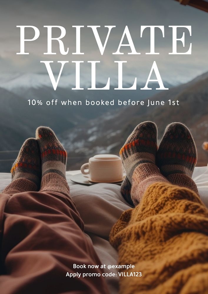 Private villa poster template