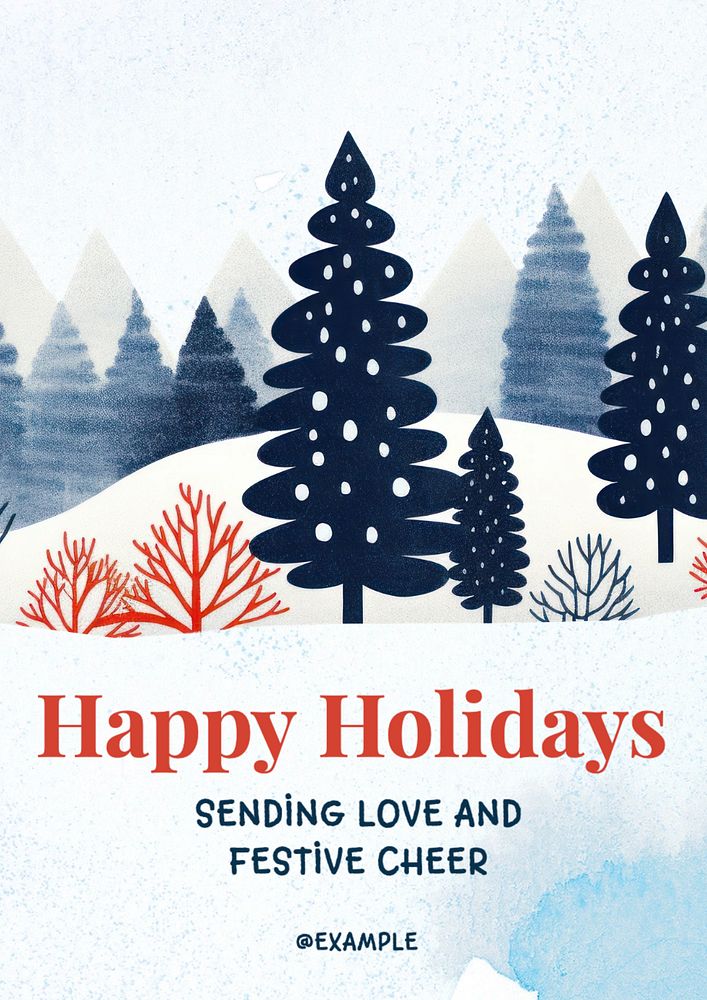 Happy holidays poster template