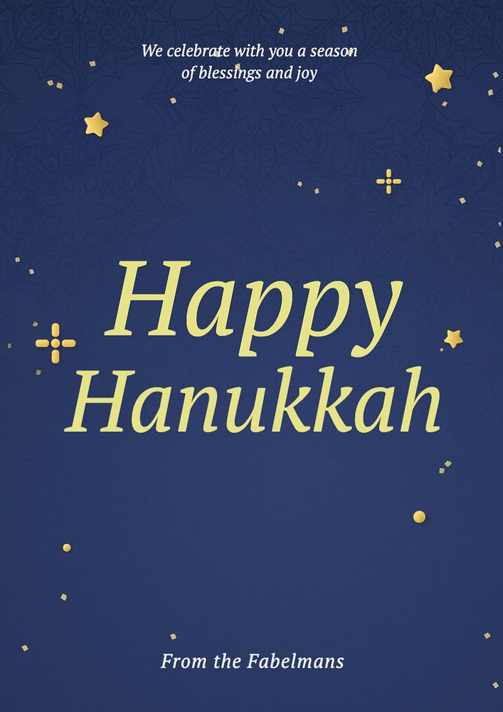 Happy Hanukkah poster template