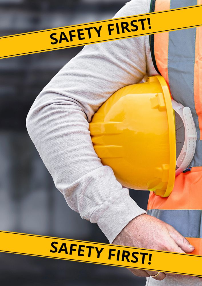 Construction safety first poster template