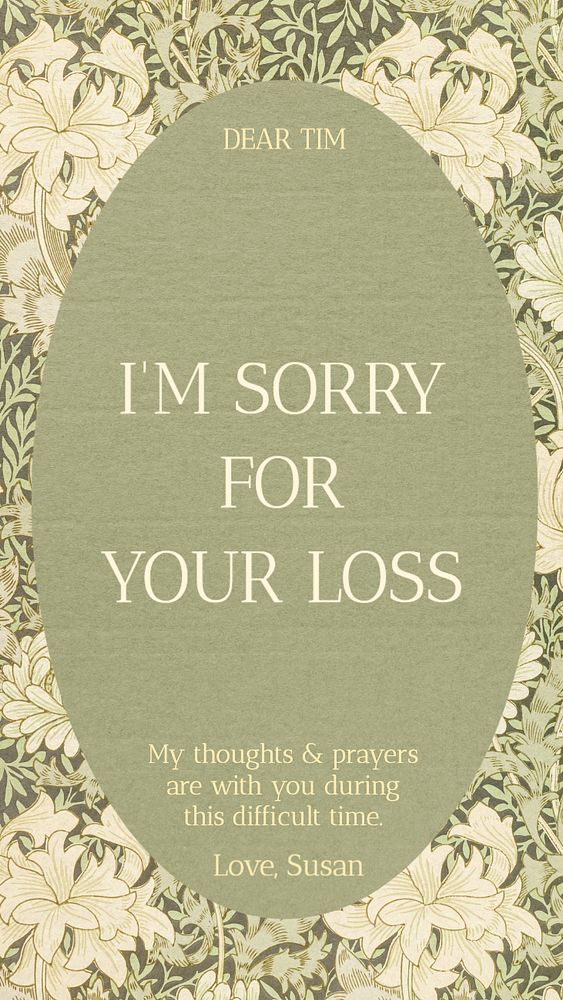 Condolences Instagram story template