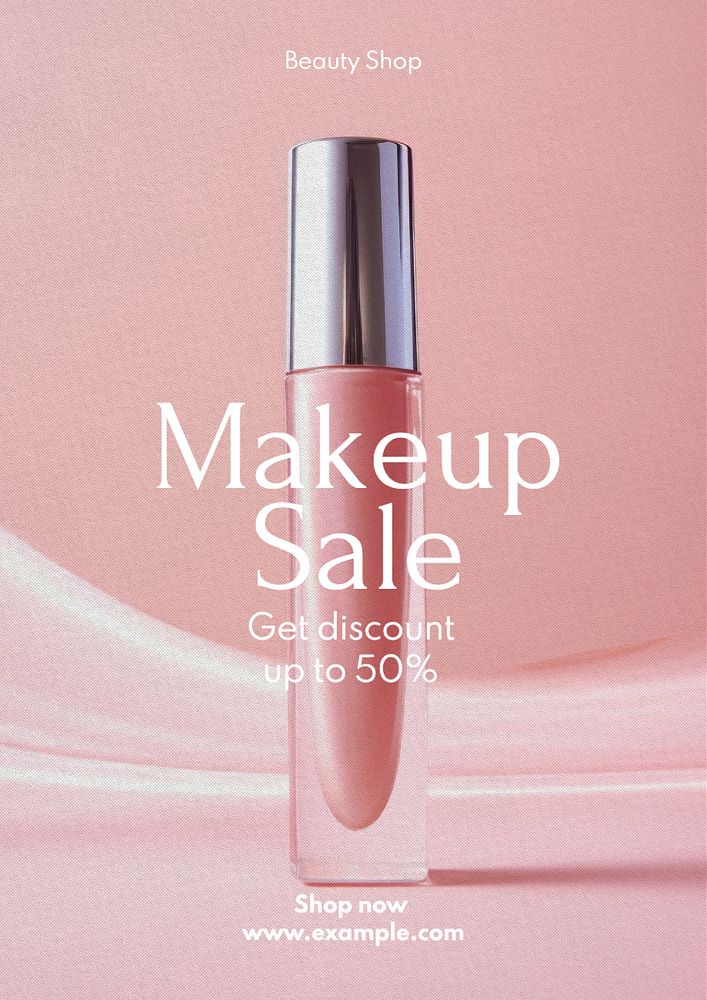 Makeup sale poster template