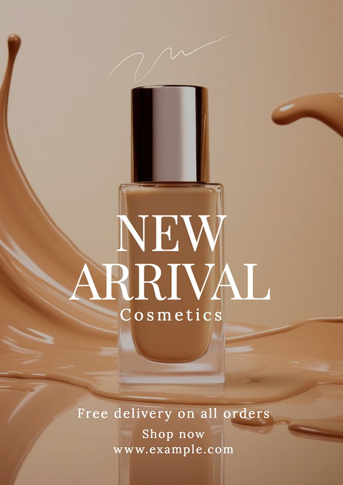 New arrival cosmetics poster template