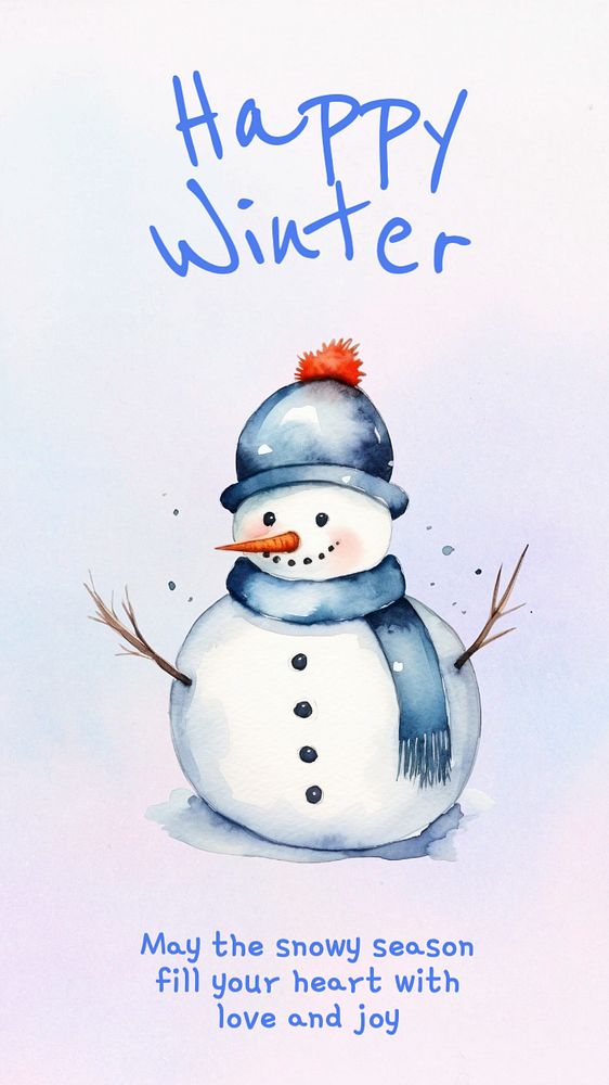 Happy winter Facebook story template