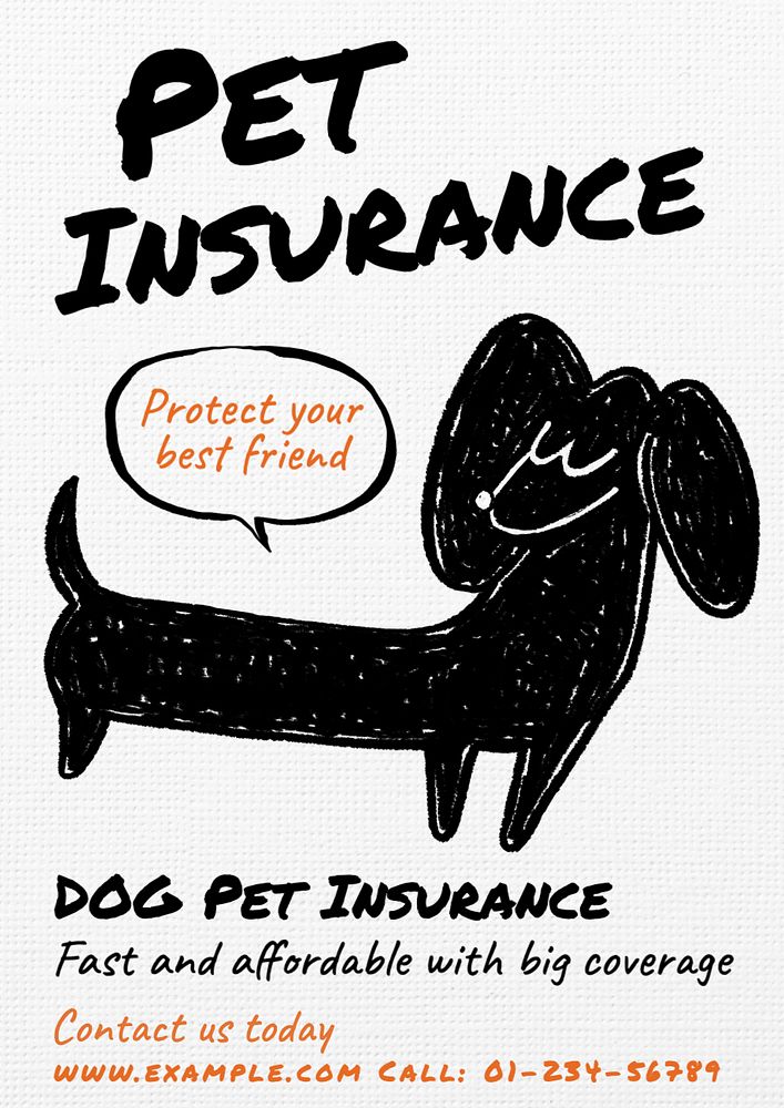 Pet insurance poster template