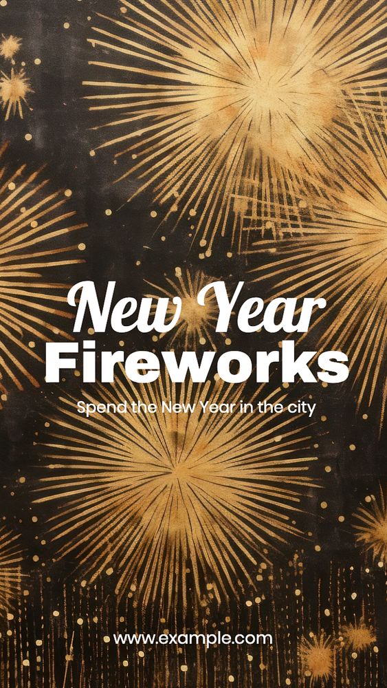 New year fireworks Facebook story template