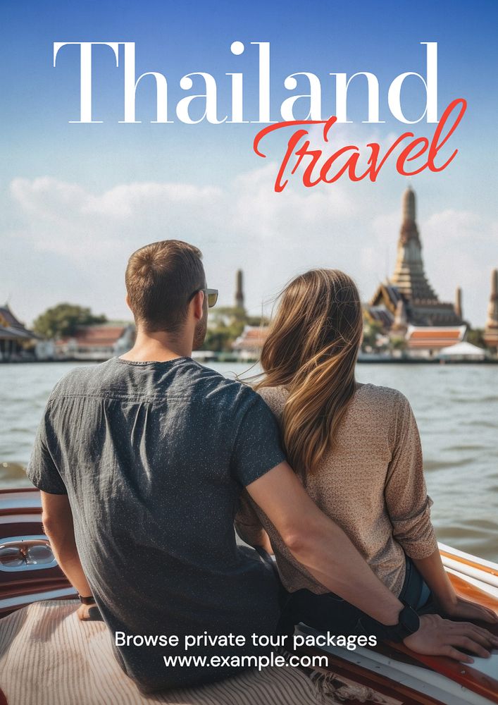 Thailand travel poster template