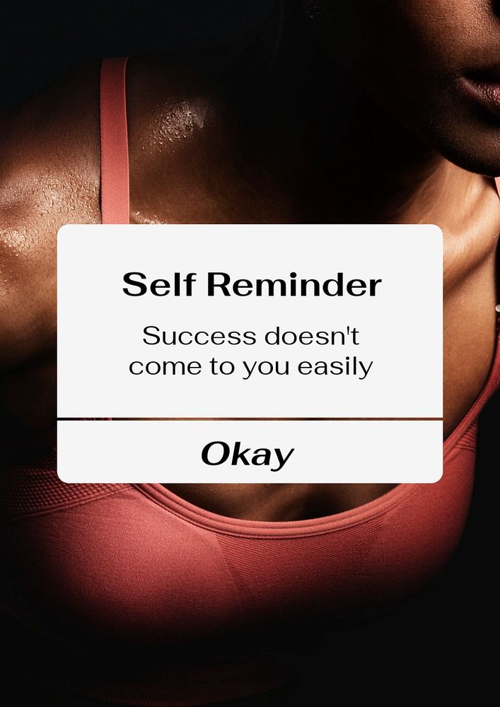 Self reminder poster template, sports quote