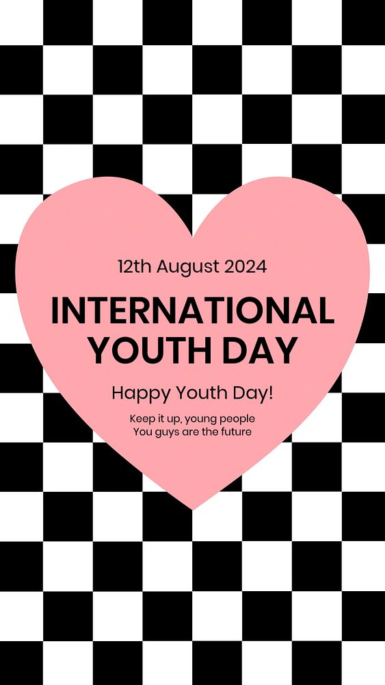 Youth day, editable template for social media story