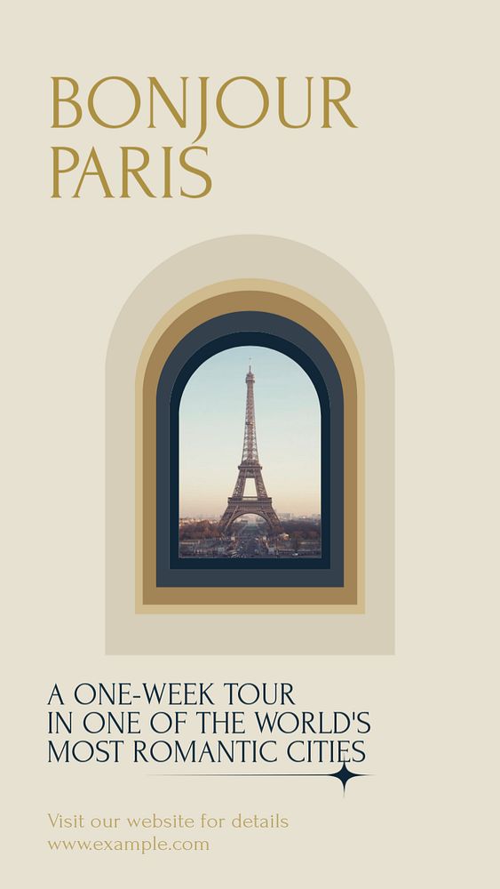 Paris travel social story template, editable Instagram design